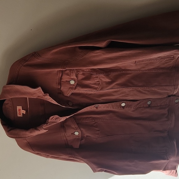 EVRI Denim Jacket With Pockets Mauve Dusty Rose, Size 4x - Picture 4 of 9